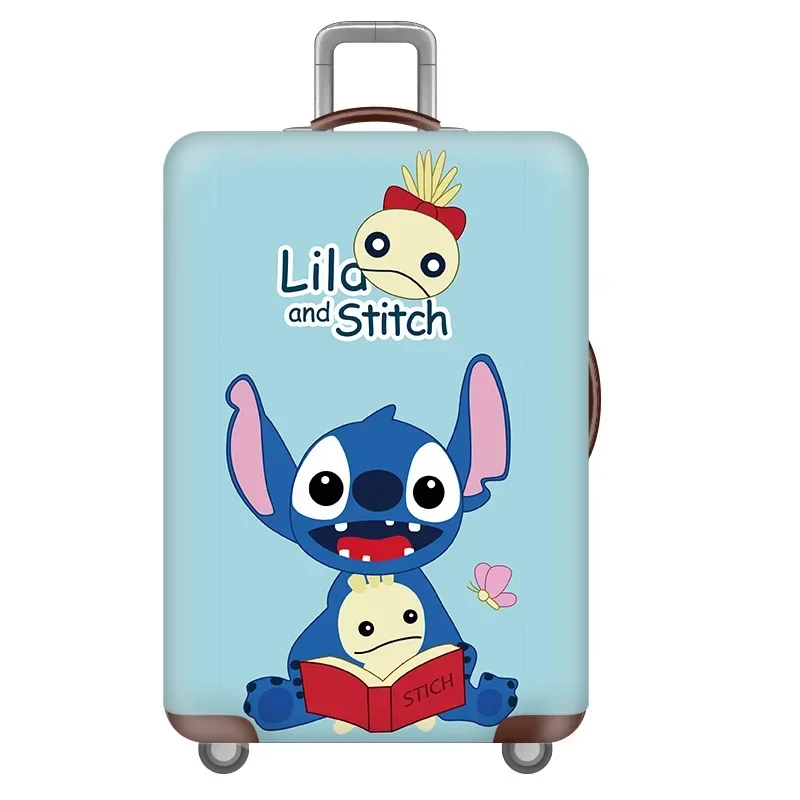 Disney Mickey Mouse Luggage Case Protector Tags Stitch Anime Personalized Luggage Cover Disney Characters Thicken Luggage Cover