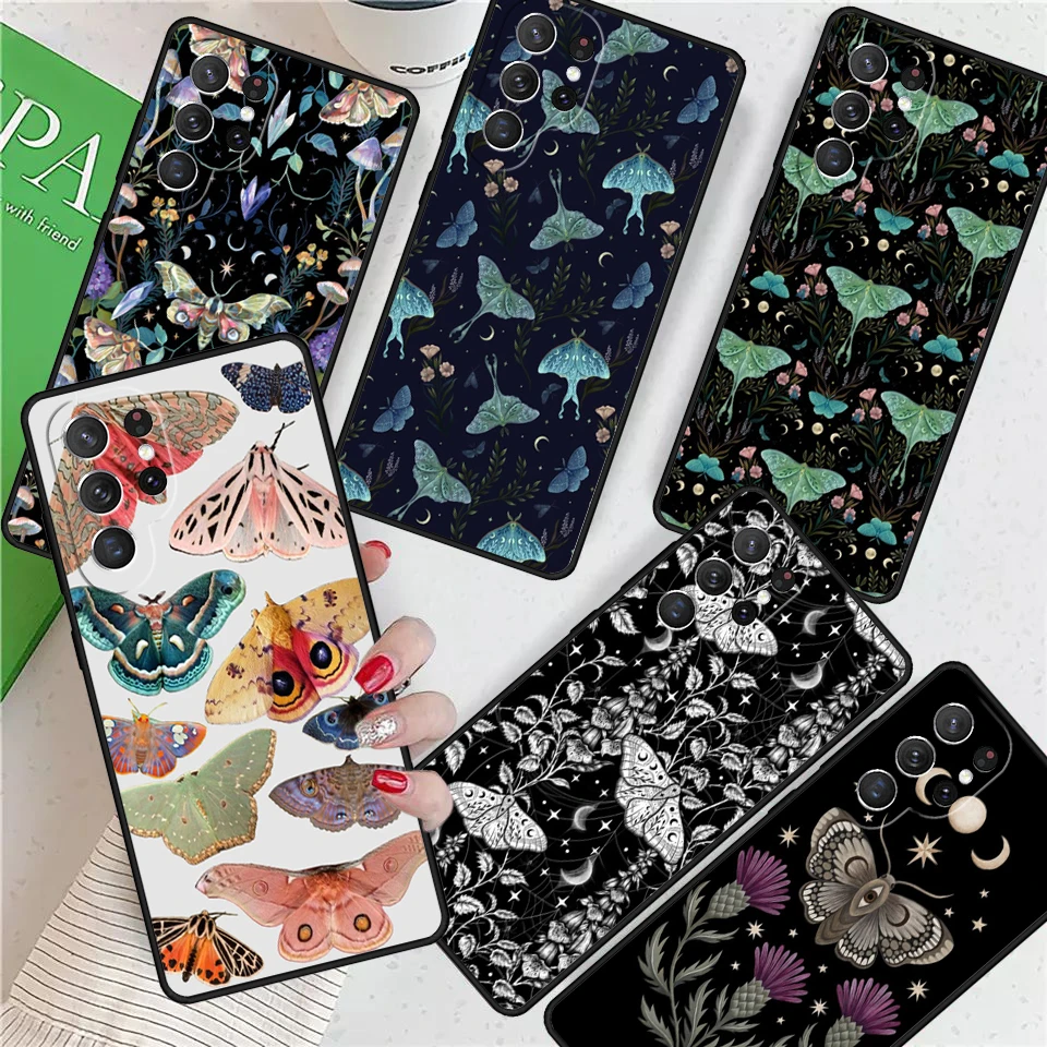 Forest Magical Moth Thistle For Samsung Galaxy S24 Ultra S21 S22 S8 S9 S10E Note 10 20 Plus FE S23 Phone case Cover Coque