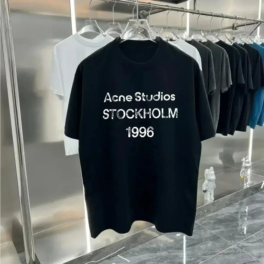 2024 Korean Luxury Brand Cotton Printed T Shirts Casual Womens Trend Streetwear Short Sleeve Fashion O-neck TShirt Women