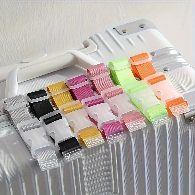 مجموعة مكونة من 3 قطع من أشرطة الأمتعة - تصميم بإبزيم قابل للتعديل، ملحقات متينة للسفر في الهواء الطلق، مناسبة لحقائب السفر، معدات المشي لمسافات طويلة