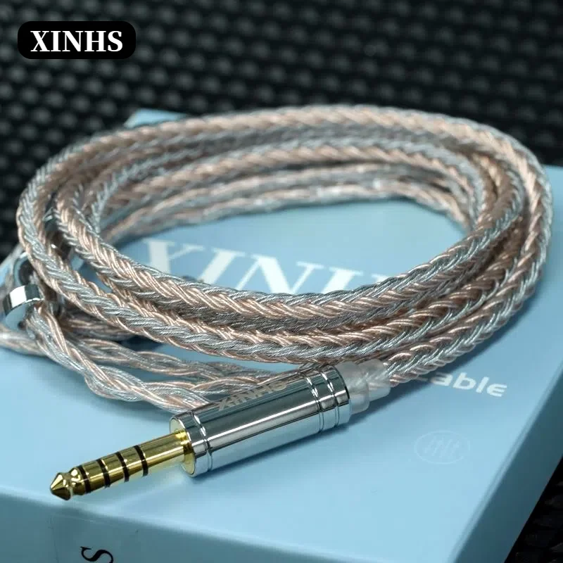 XINHS XH09D 16-core 5N Single Crystal Silver-Plated HIFI Headphone Upgrade Cable With 0.78mm 2PIN/MMCX/TFZ/KZ QDC