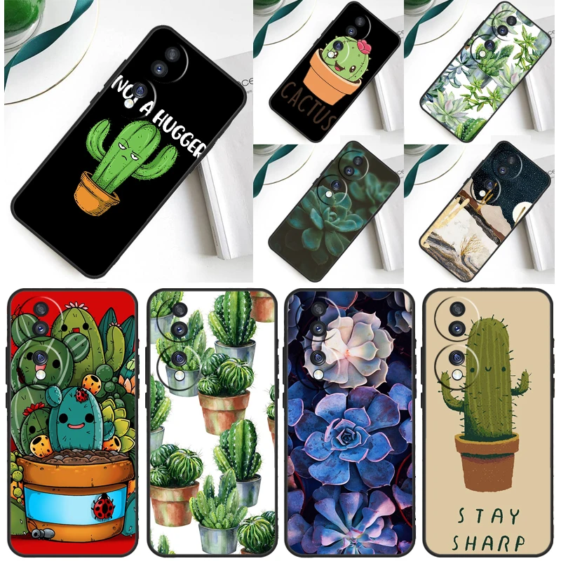Funda de plantas y suculentas de Cactus para Honor 200 Pro 50 70 90 X9a X8a X8 X9 X8b X9c X9b Honor Magic 7 Lite 5 6 Pro