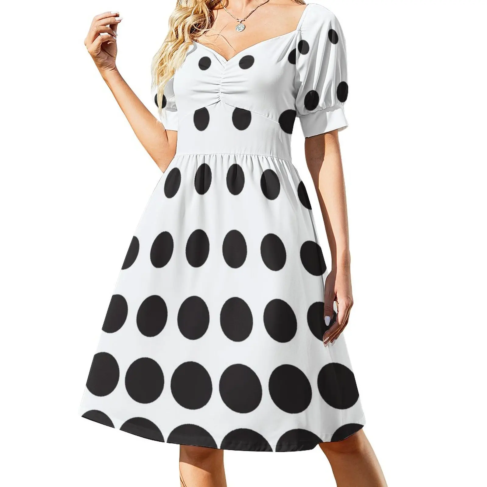 

Black Dots Sleeveless Dress african dresses for woman Elegant gowns birthday dress for women Women's dresses