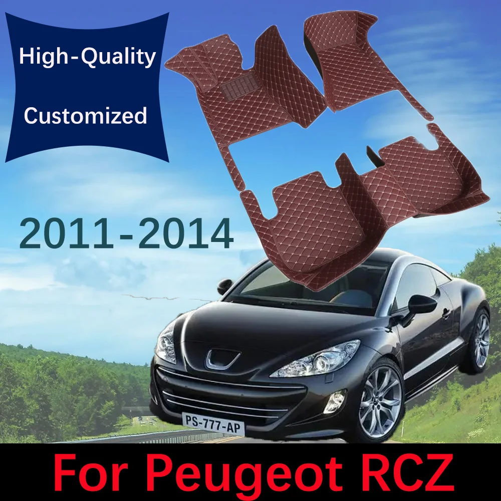 

High-Quality Leather Car Floor Mats For Peugeot RCZ 2011 2012 2013 2014 Custom Automobile Carpet Rugs Foot Pads Accessories