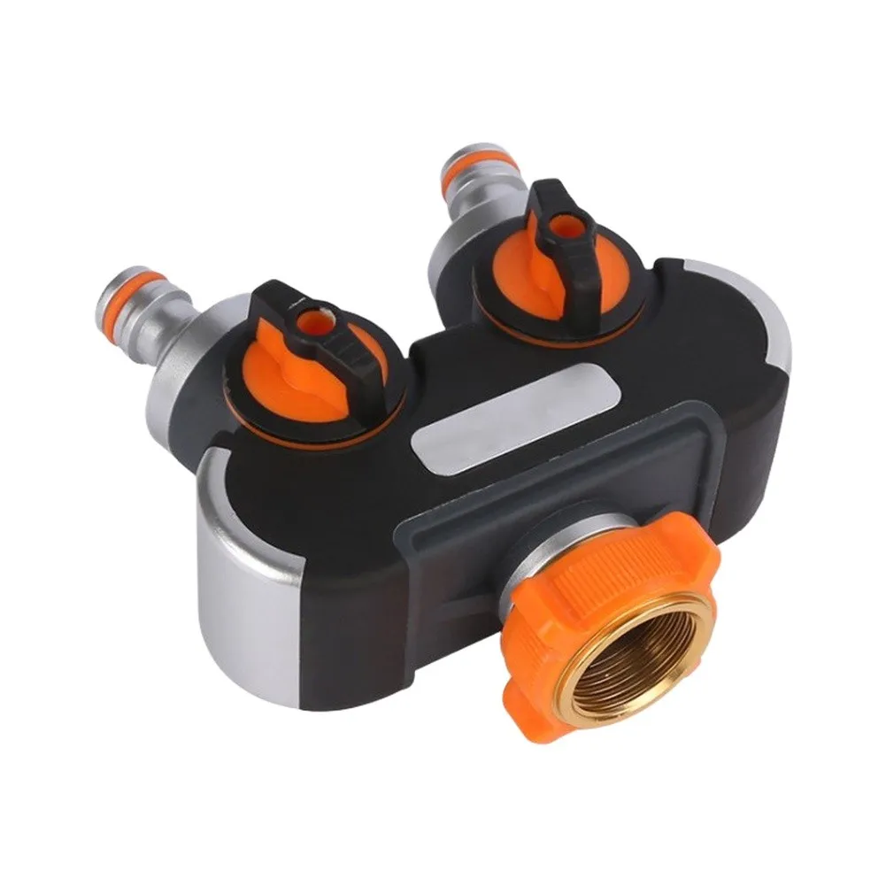 Water Hose Splitter with Separate Adjustable Valves for Precise Flow Management in Gardening and Cleaning Applications