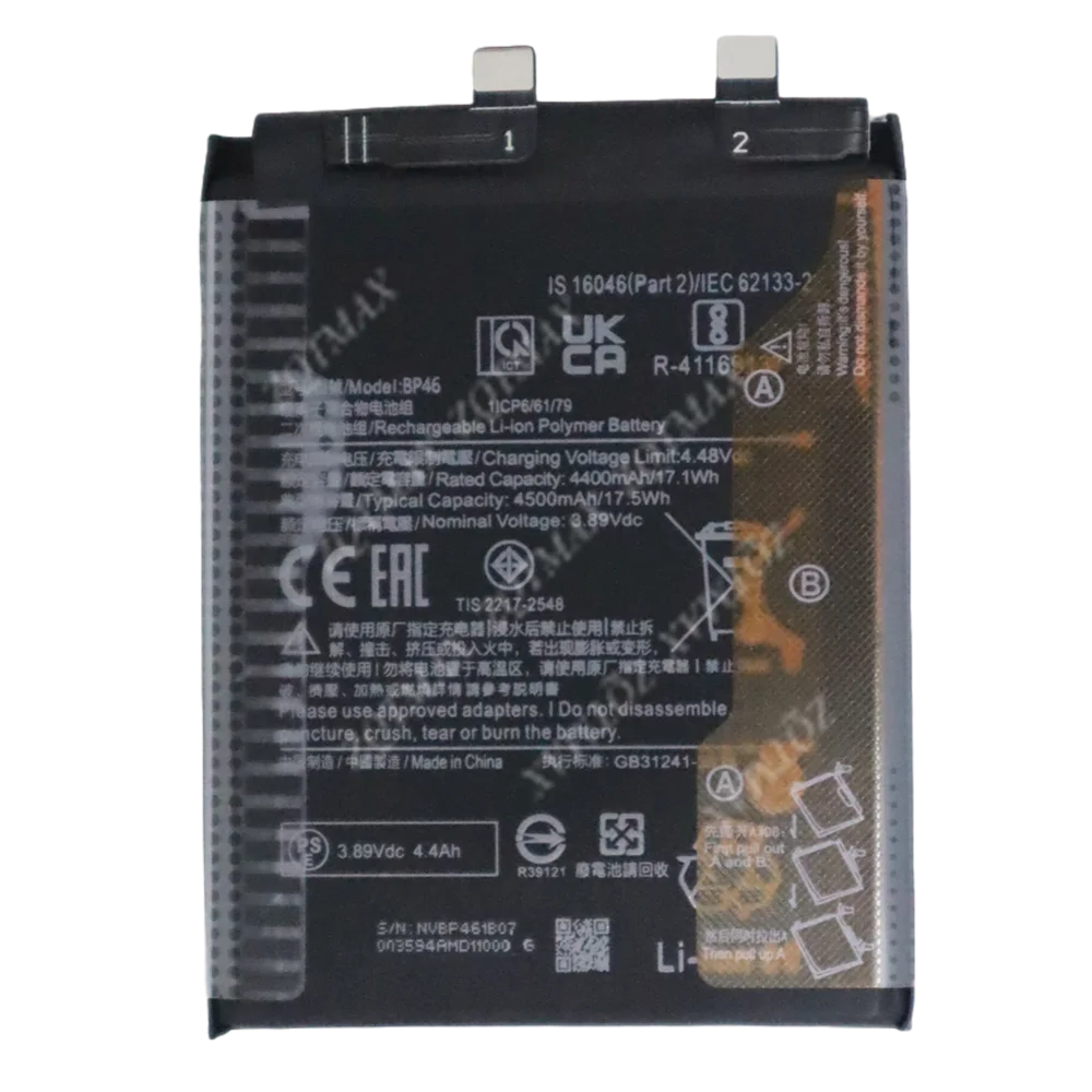 BP46 Replacement Battery 4500mAh For Xiaomi Mi 12 12S 12X Mi12 Mi12s Mi12x Mobile Phone Batteries + Repair Tool Kits image 2