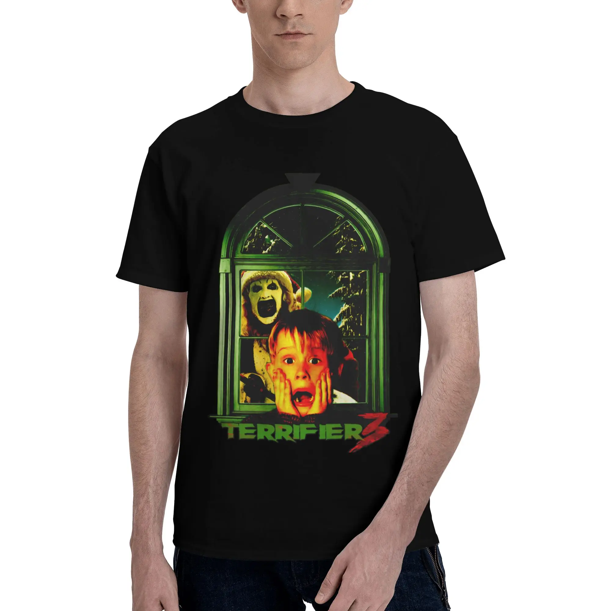 ذكر المرعب المنزل وحده تي شيرت الصيف قصيرة الأكمام 100% القطن هالوين مهرج فيلم الرعب تي شيرت الترفيه الجرافيك المحملة القمم