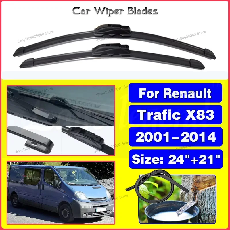 

2pcs For Renault Trafic X83 2001 - 2014 Car Wiper Front Wiper Blades Windshield Windscreen Front Window 2011 2012 2013 24"+21"