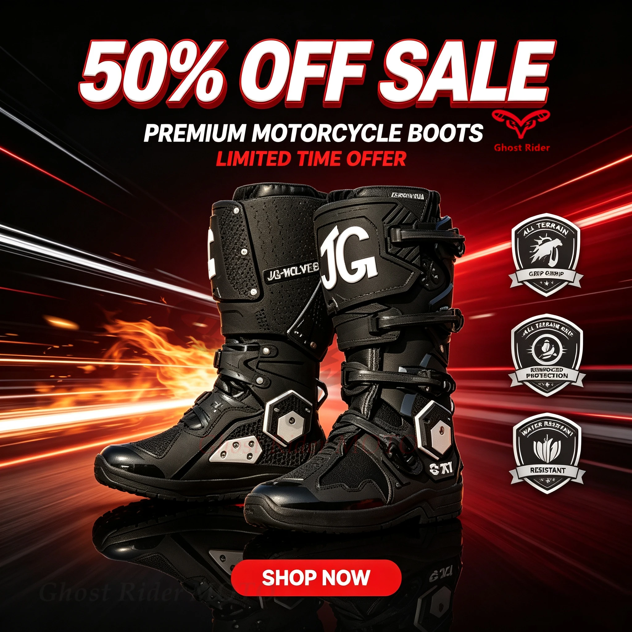 Motorcycle Boots Cycling Shoes Rally Boots Activity Biaxle Men's Anti-Drop Motorcycle Street Gear JG · WOLVES 37-47 size