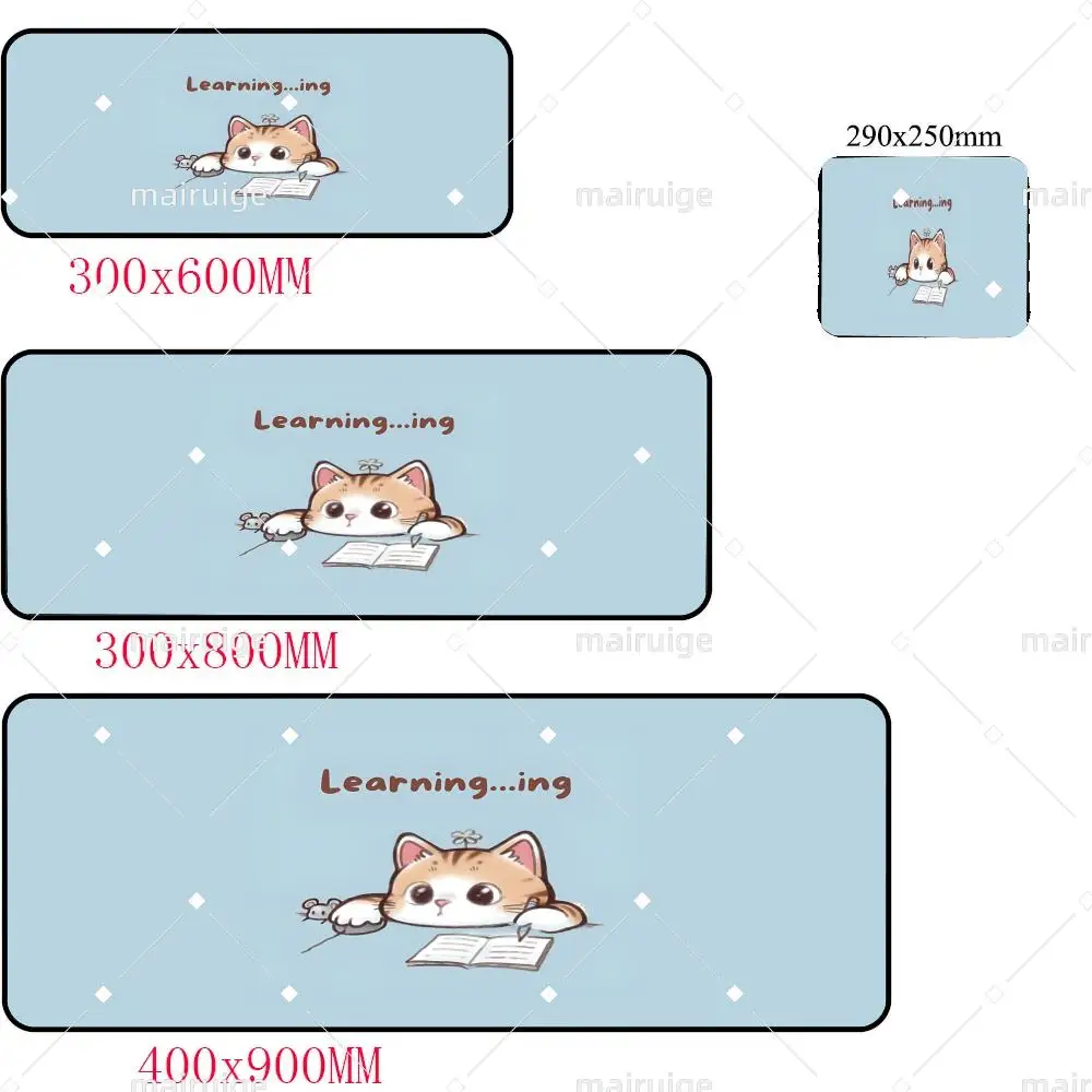 Fun cartoon cat Mouse Pad Large Anti-Slip Rubber Gaming MousePad Durable Table Pads Seam Edge Office Game Keyboard Long Desk Mat