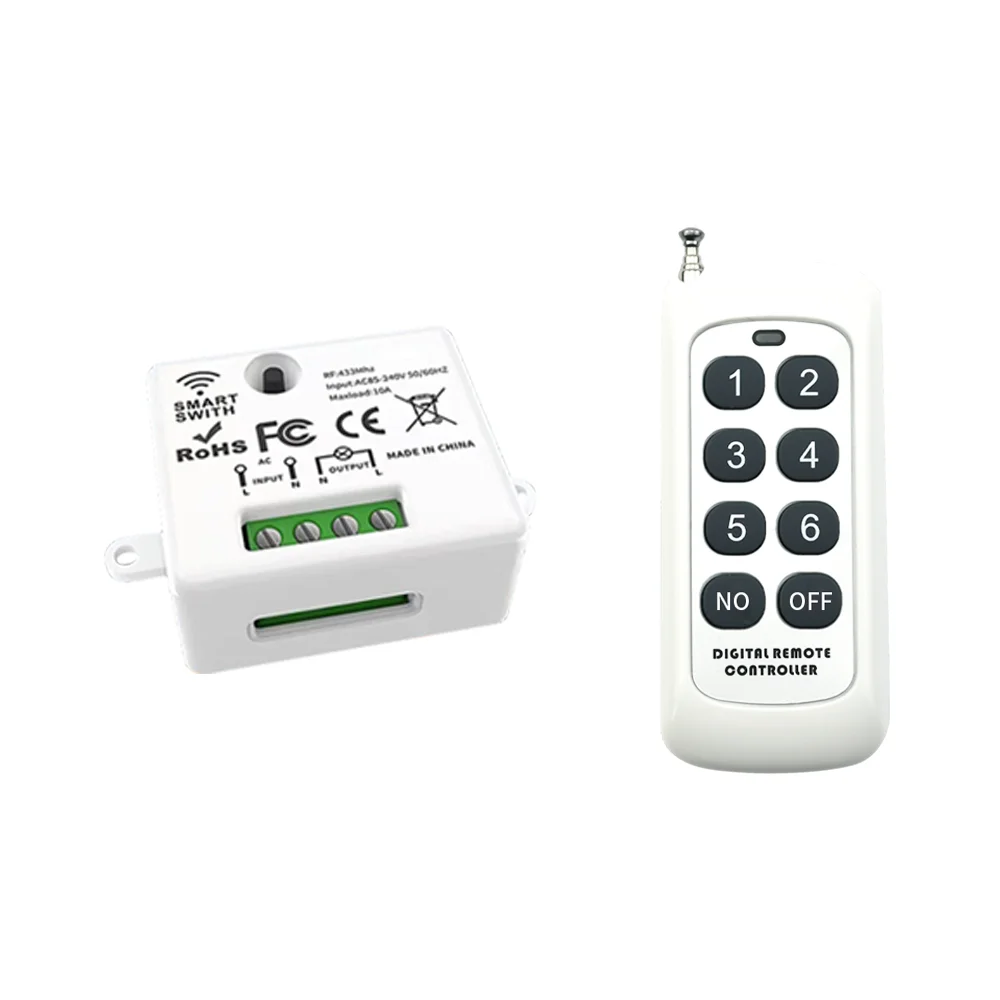 Interruptor inteligente inalámbrico de luz, 433Mhz, RF 86, Panel de pared con Control remoto, Mini receptor de relé, ventilador