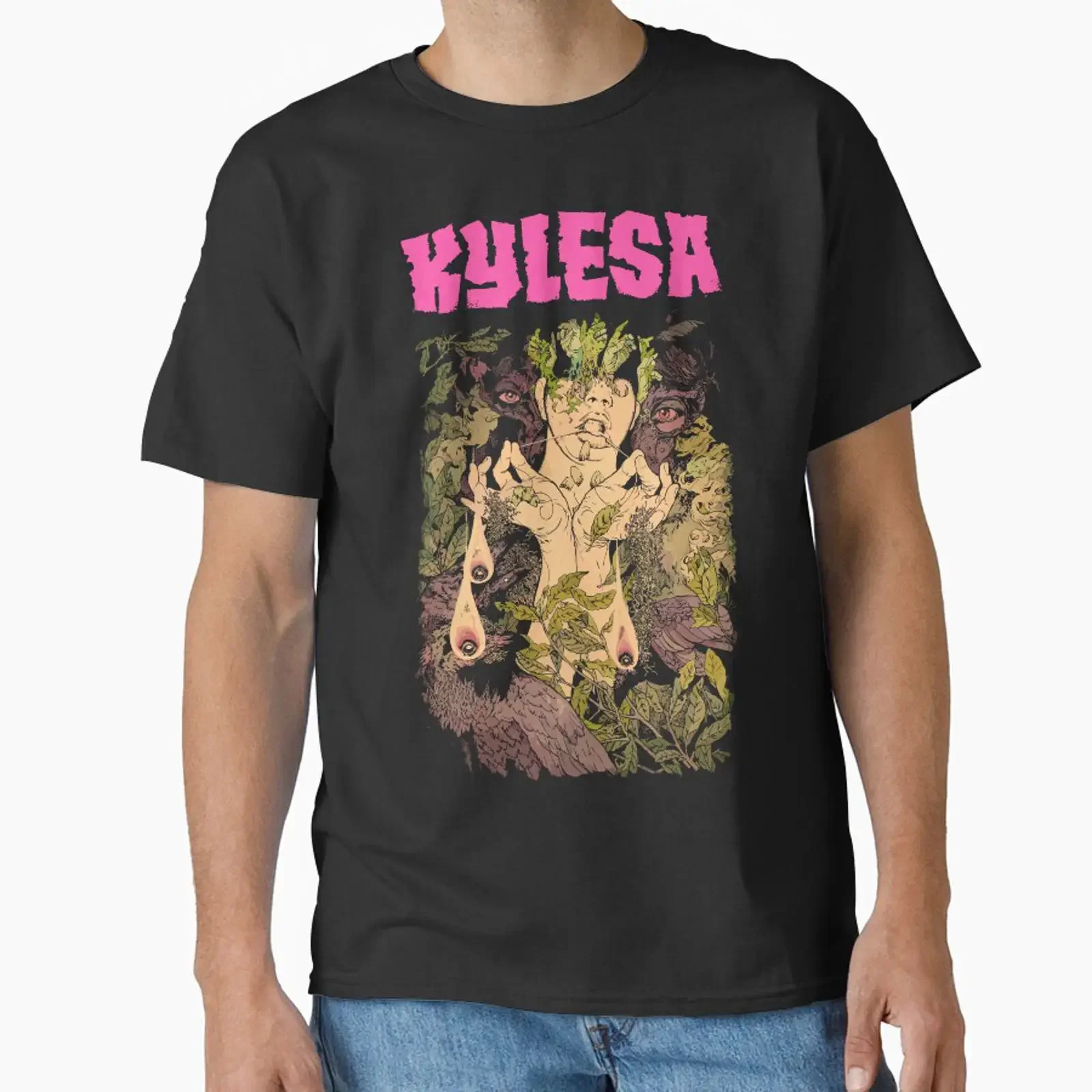 KYLESA STATIC TENSIONS Classic T Shirt vintage Washed Stylish Top For Everyday Wear designer clothes streetwear Stretched