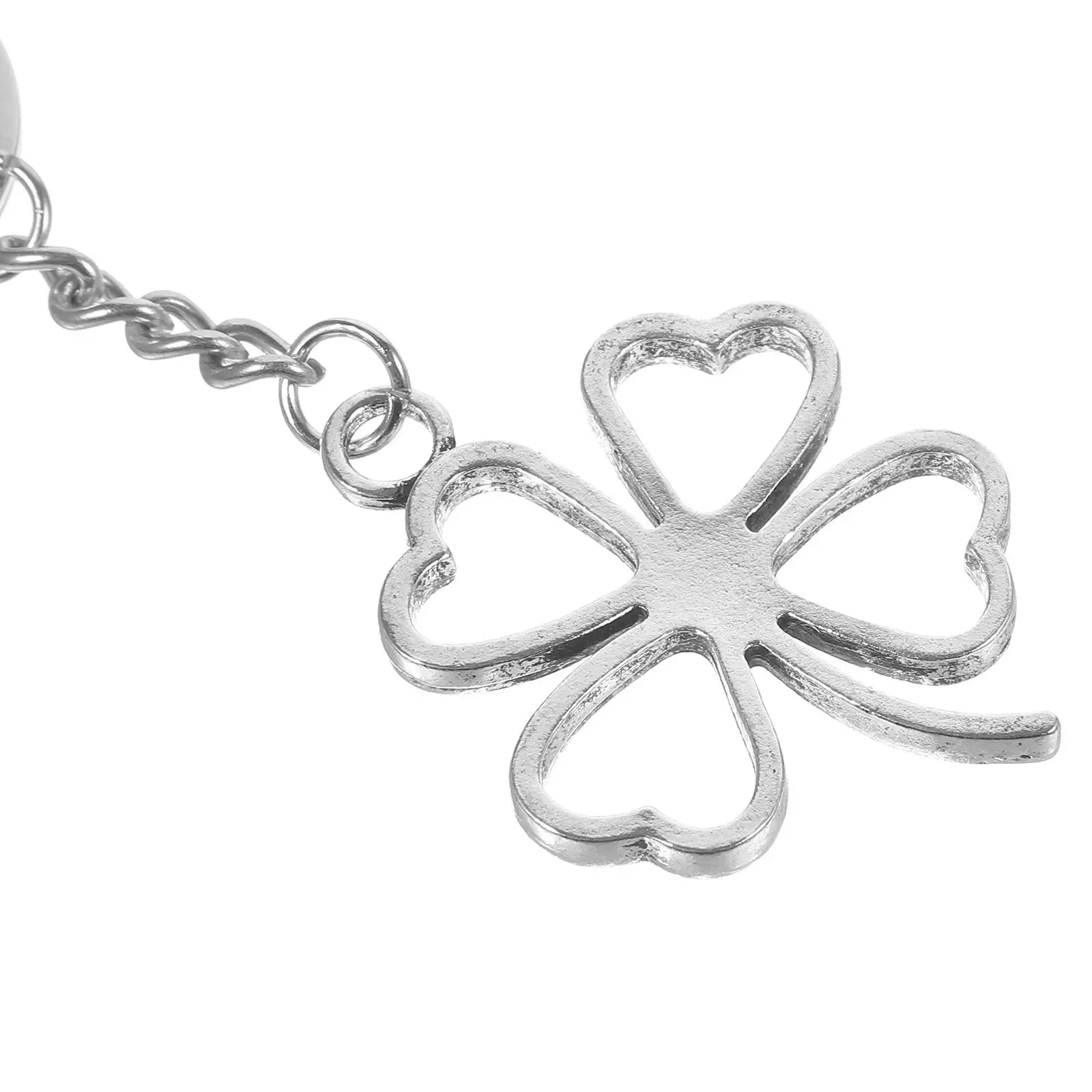 2Pcs Clover Keychain Shamrock Charm Pendant Delicate Bag Hanging Decor Key Ring Good Luck Gift