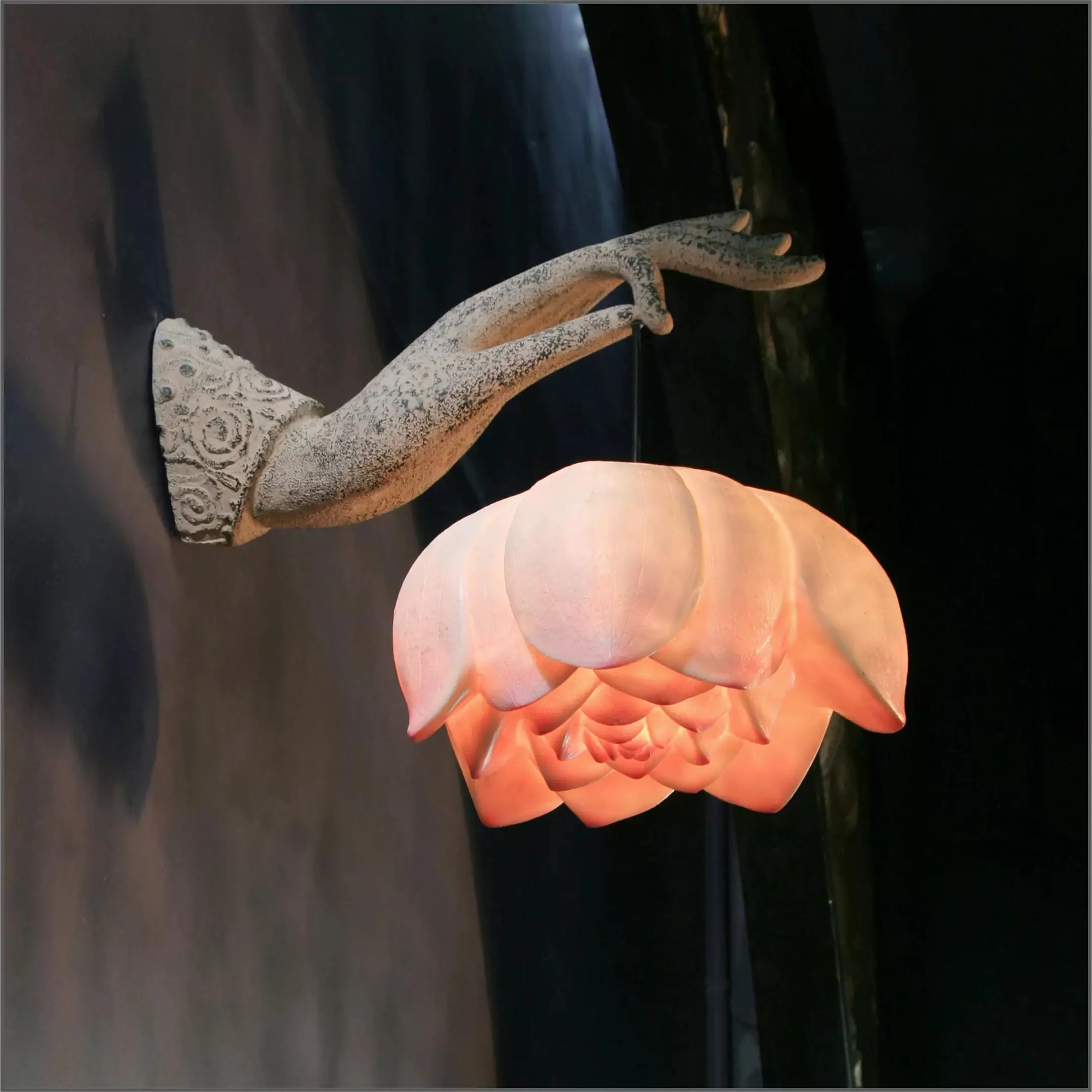 New Chinese style wall lamp, living room hallway foyer, Zen inspired Chinese style creative lotus flower wall decoration lamp