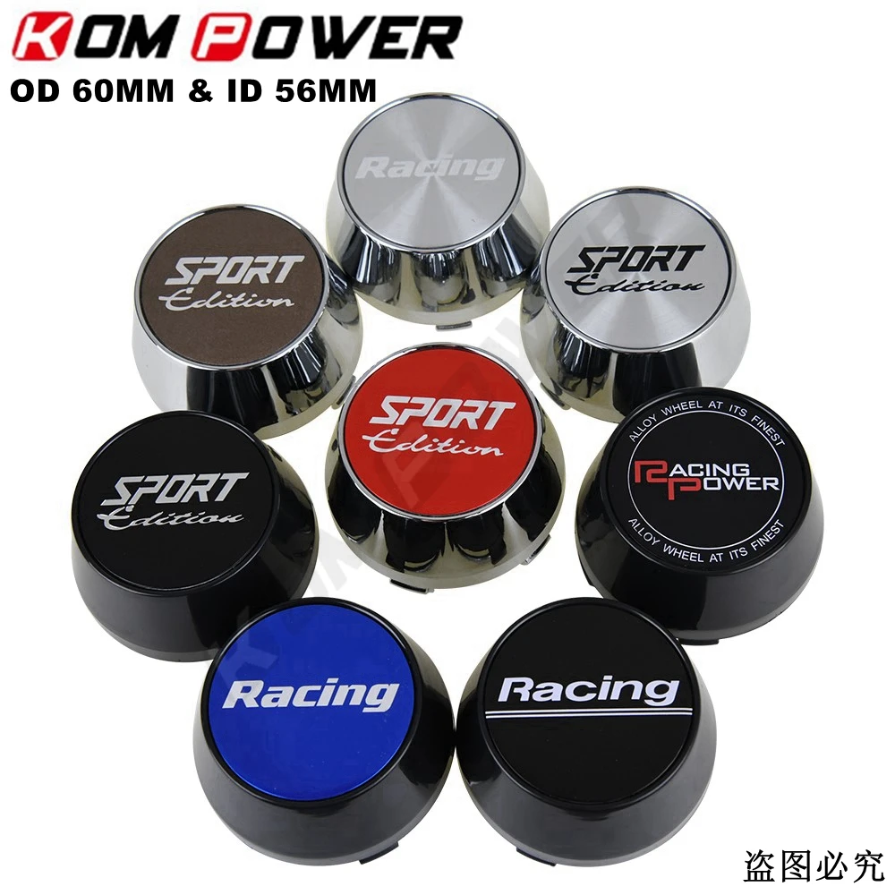 4PCS 60MM OD / 56MM ID Center Rim Cap Racing Sticker Sport Rim Cover Caps Wheel Cover Hub Cap