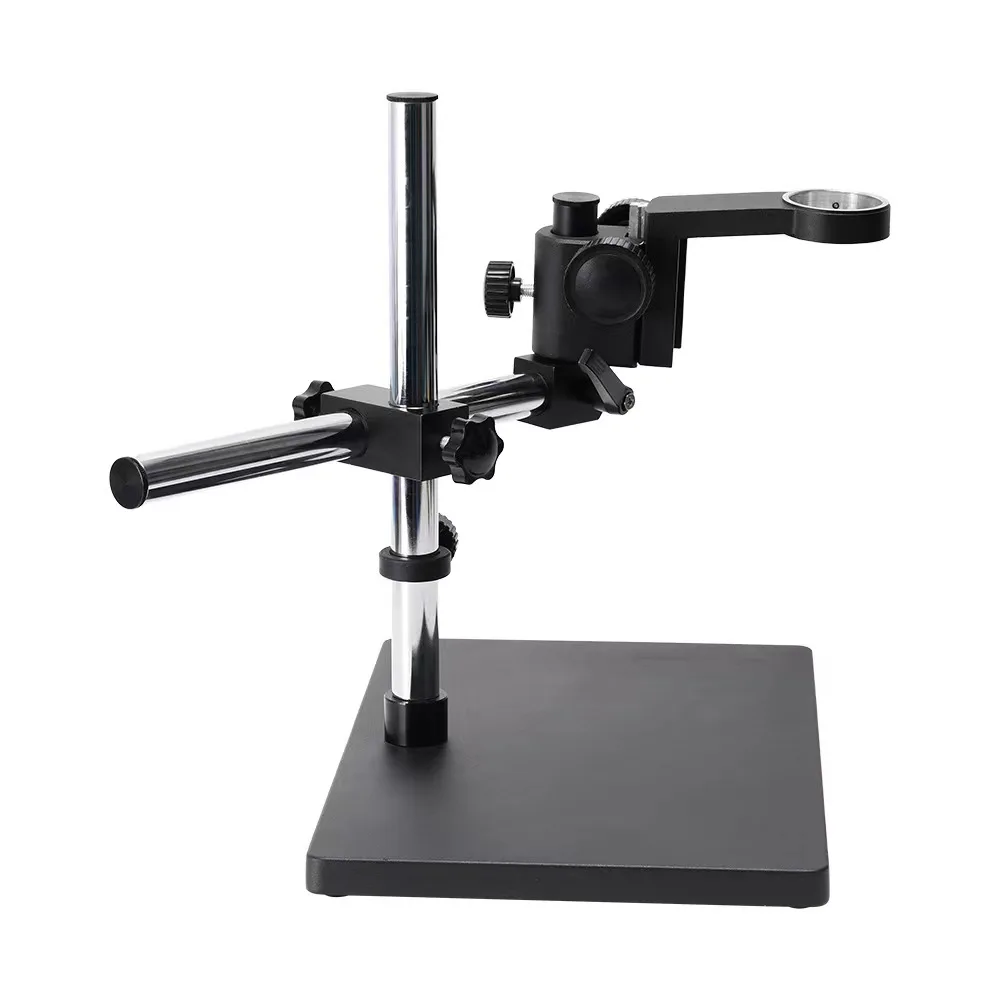 Single Arm Microscope Boom Stand Black With Holder Bracket 50mm Universal 360 Degree Rotating For Stereo Microscope Body