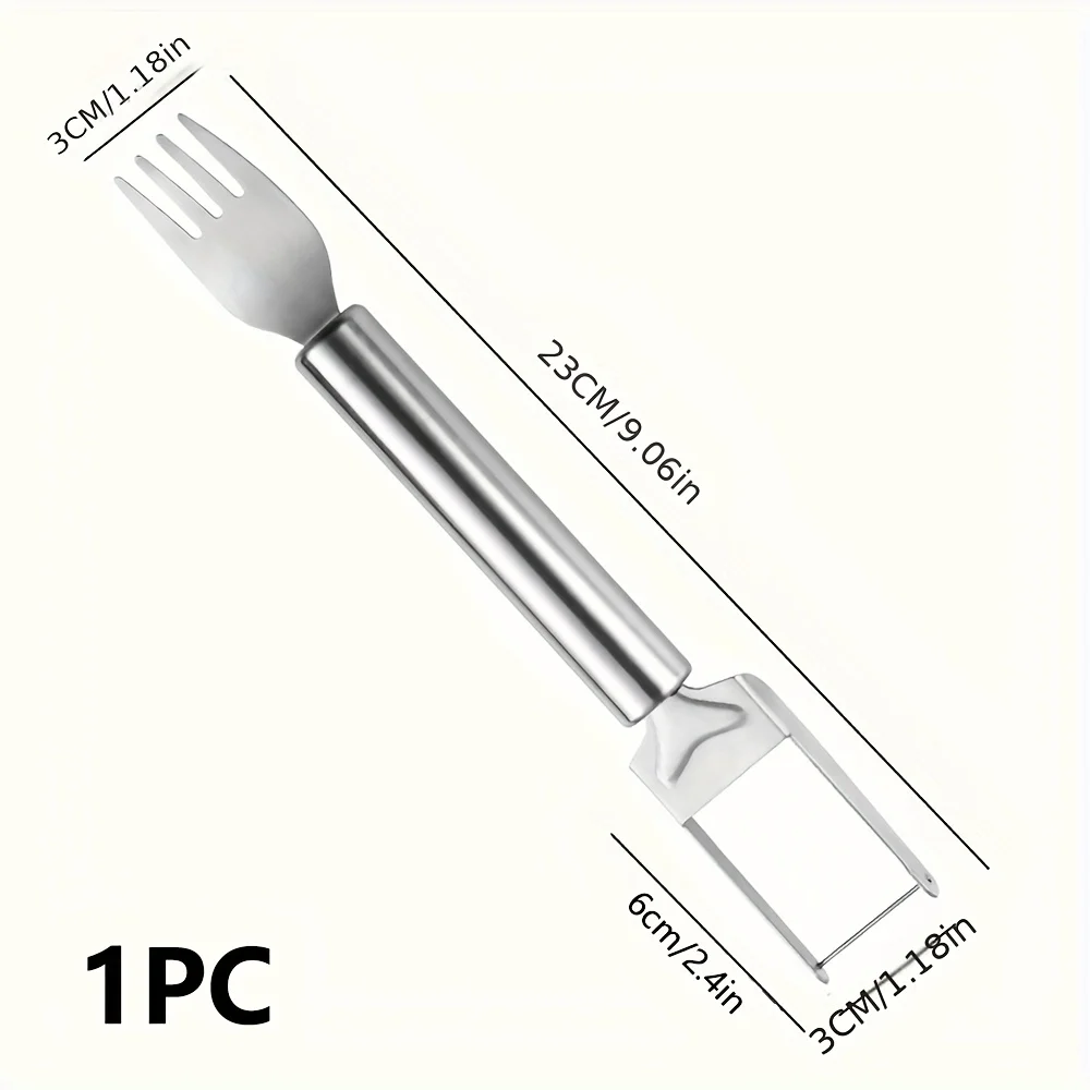1pack of Stainless Steel Watermelon Cutter, Melon Knife and Fork Dual-purpose Divider, Diced and Diced To Eat Watermelon Divider - Detail 1
