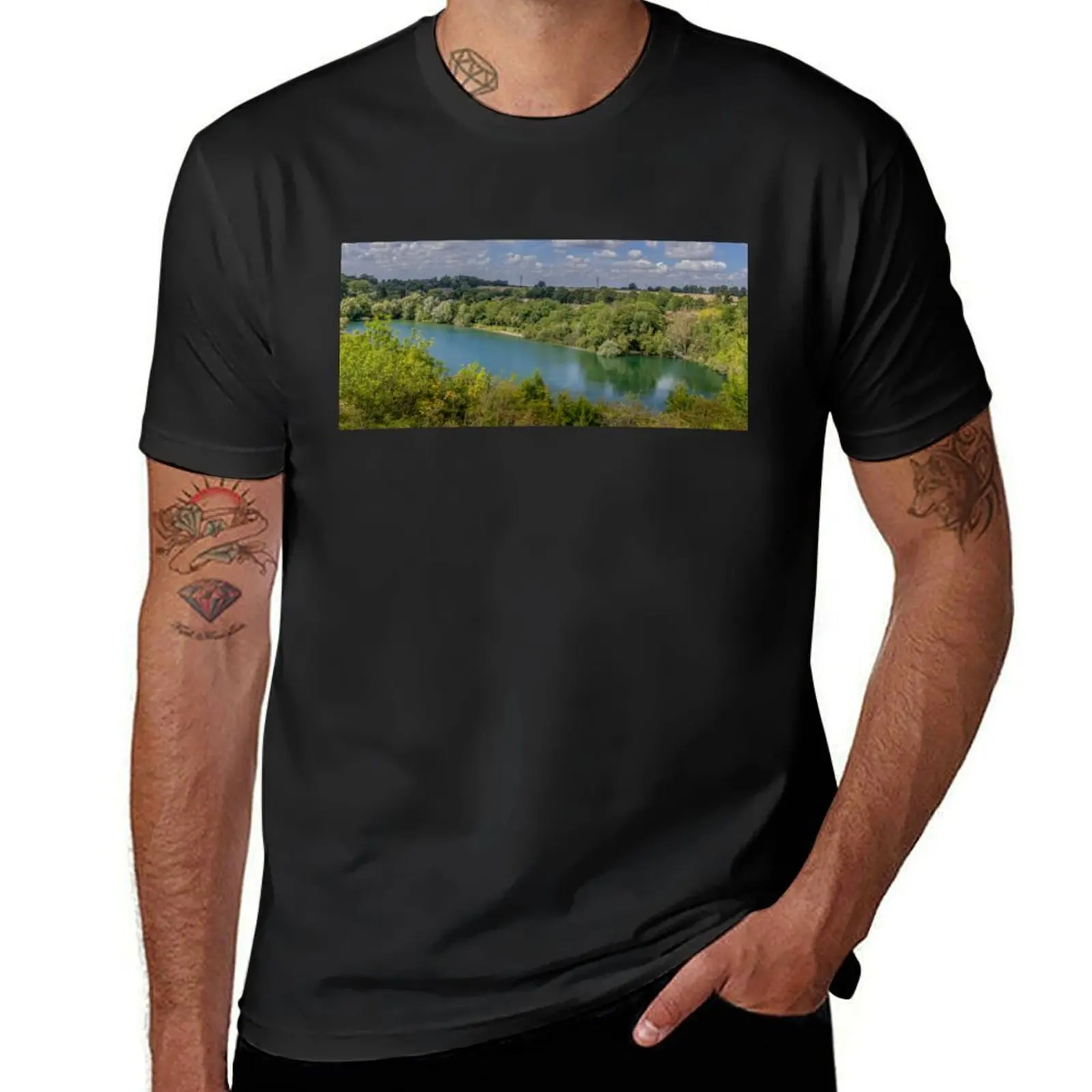 Newbold on Avon Quarry Panorama T-Shirt new edition blanks funnys blacks big and tall t shirts for men