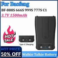 3.7V 1500mAh Walkie Talkie Battery for Baofeng BF-888S Type-C USB Charger BL-1 for BF-666S BF-C1 H-777 BF-777S RT21 F26