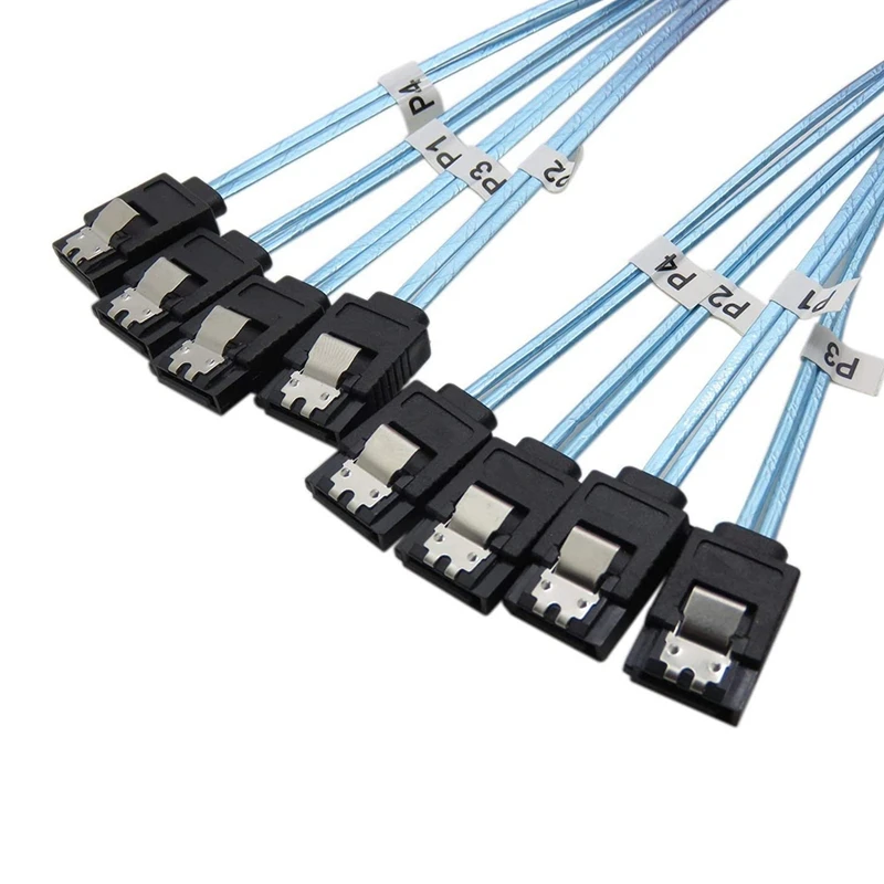 Sas Kabel Sata Kabel High Speed 6Gbps 4 Poorten/Set Hoge Kwaliteit Voor Server 0.5 Meter