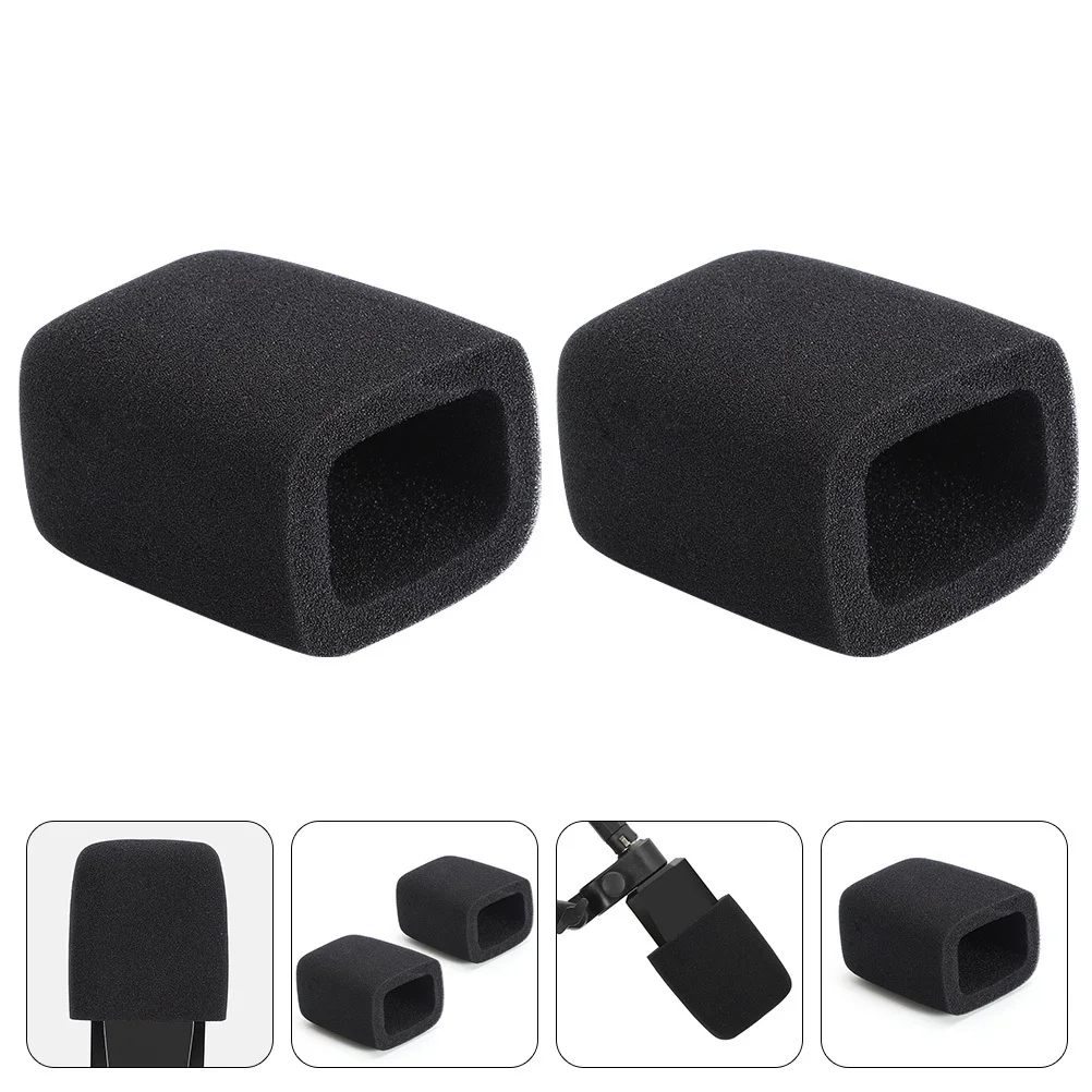 

2pcs Microphone Sponge Covers Anti- Thickened Universal Mic Protectors For Ktv Recording Dust Moisture Protection