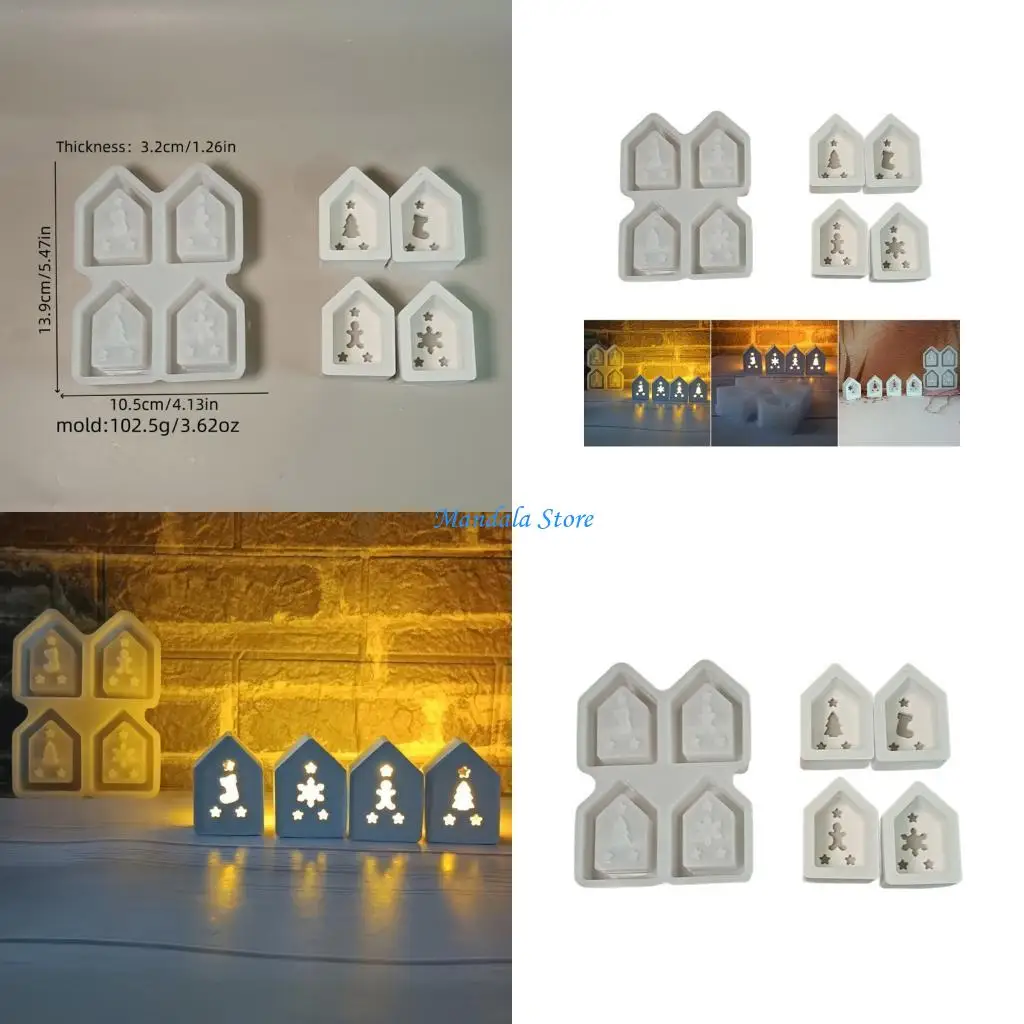 

U2JC Silicone Crafting Molds Realistic House Figurines Moulds Silicone Texture