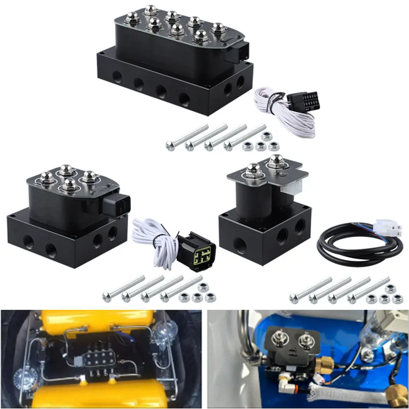 Car Modified Air Ride Suspension 2/4/8 Way Solenoid Valve Chassis Shock Absorber Control System