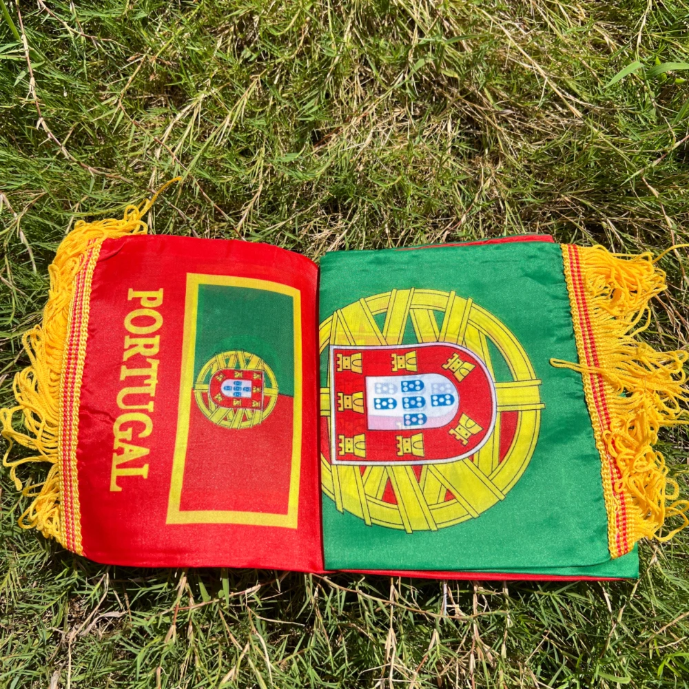 Portugal flag scarf 18x120cm double-sided printed polyester polyester fabric football fans Portugal scarf flag banner