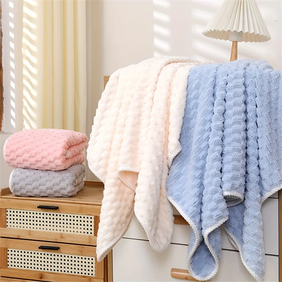 Waffle Weave Bath Towels, Adult Ultra-Absorbent Microfiber Towels, Quick-Dry Texture, Soft Spa & Gym Towels