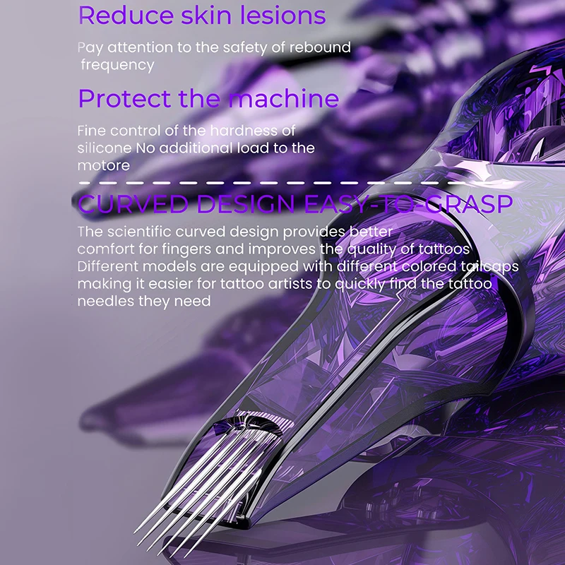 

10 шт. одноразовых фиолетовых игл для татуировок RL RM RS M1, смешанные размеры, для тату-машинок и тату-ручек