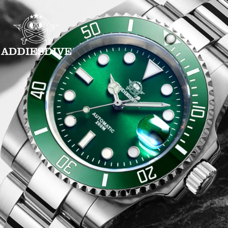 

ADDIESDIVE Men's watch Sapphire Crystal 316L Steel 200m waterproof reloj hombre Japan NH35 Movement Automatic Mechanical Watch