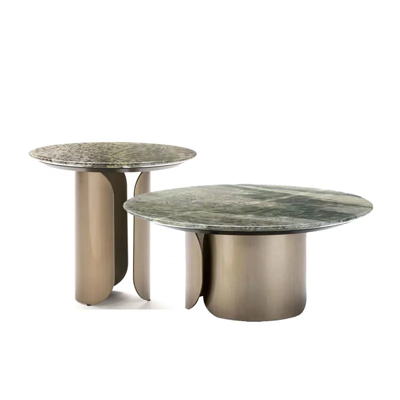 Ethiopian Home Furniture Metal Round Coffee Table Set Italian Design Modern Luxury Living Room Marble Center Coffee Table