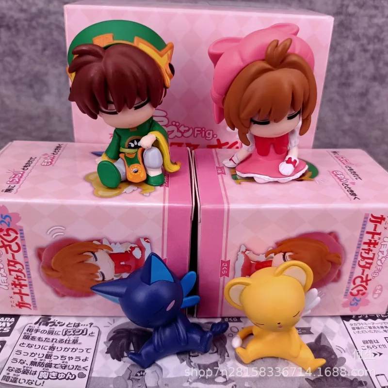 

Cardcaptor Sakura Shoulder to Shoulder Sleeping Pose Chibi Mini Dolls Kawaii Anime Figure Collectible Desk Decor Gift Set