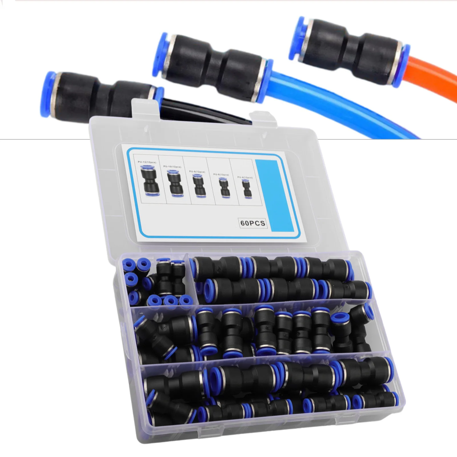 Automatic Industry Fittings Quick Connect Hose Fittings Straight Push Connectors Oval Release Ring Workshop Air Hose Parts