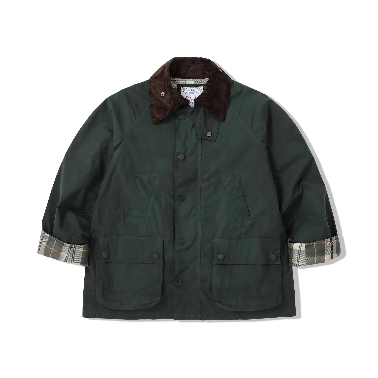 

Vintage British waxed cotton waterproof field parka Ashby Bedale hunting utility jacket outdoor men plaid lined corduroy