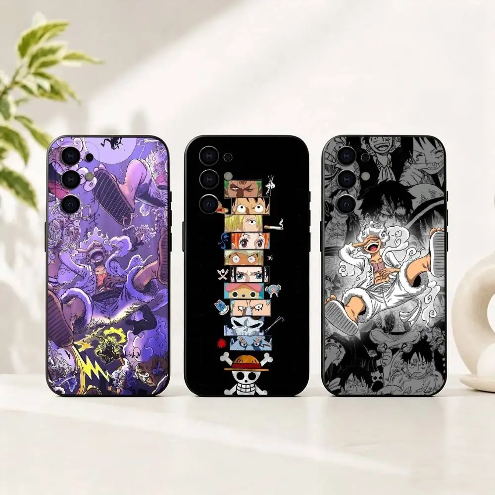 Anime O-One P-Piece Phone Case Black Silicone Soft For Samsung S25,S24,S21,S22,S23,S30,Ultra,S20,Plus,Fe,Lite