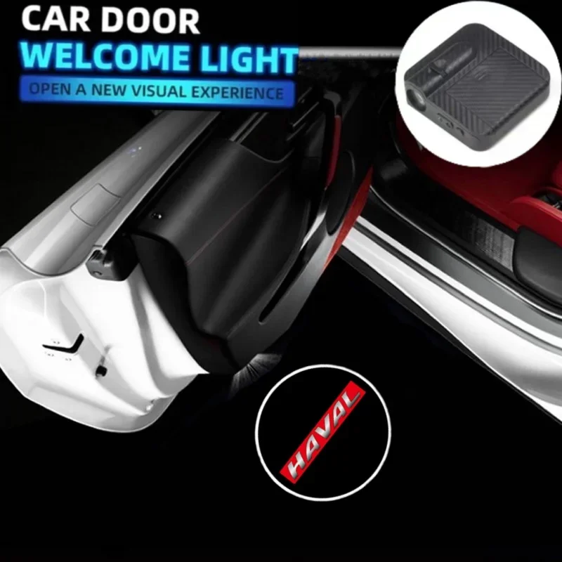 

2x Welcome Light LED Car Door Warning Light Shadow Lamp For Haval H2 H3 H5 H6 Dargo M6 H9 H6S F7X Jolion Night Light Car Goods