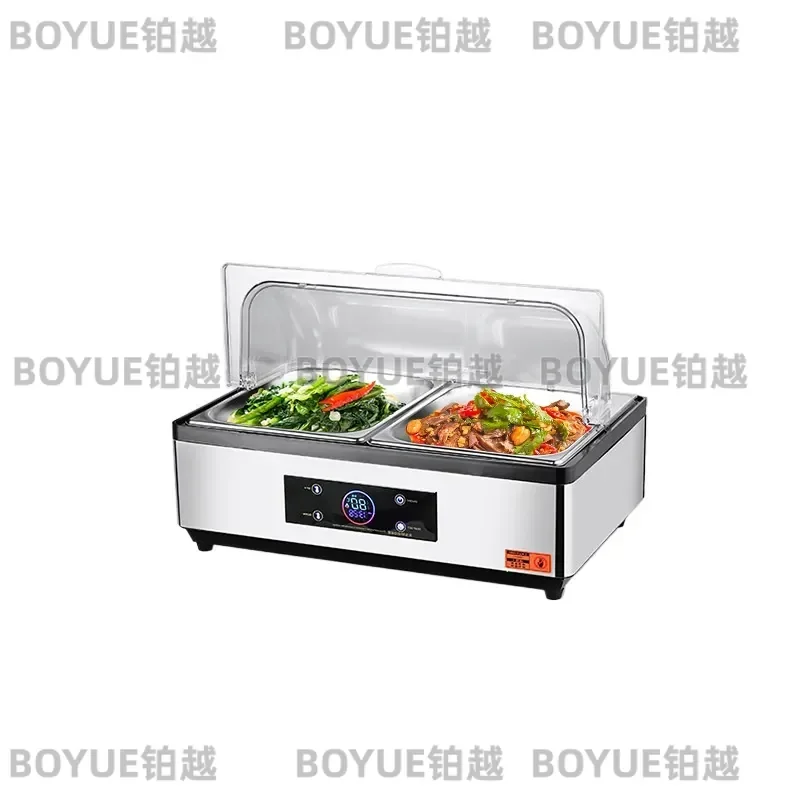 Stainless Steel Electric Buffet Warmer Wet Dry Heating Hydraulic Chafing Dish Hotel Breakfast Food Insulation Server