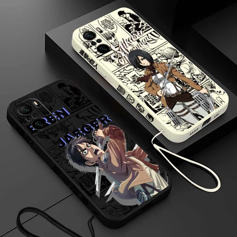

Anime Attack On Titan Cover For Xiaomi Redmi Note 15 14 13 12 11 10 12S 11S Pro Plus 4G 5G Liquid Left Rope Phone Case