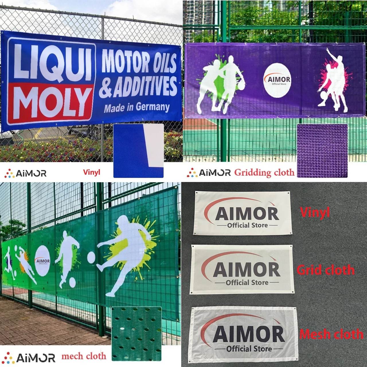 

AIMOR Banner Outdoor Advertising Customization Spray Cloth DIY LOGO Advertising Background Print Pvc Vinyl Waterproof Sunscreen