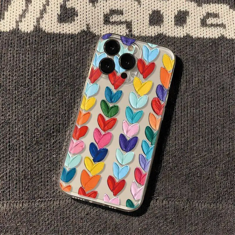 Colorful Love Heart Case For Infinix Note 40 Pro Zero 30 Hot 30i 40i Smart 8 7 Tecno Spark20 Pro Cover Soft Silicone Couqe Tran