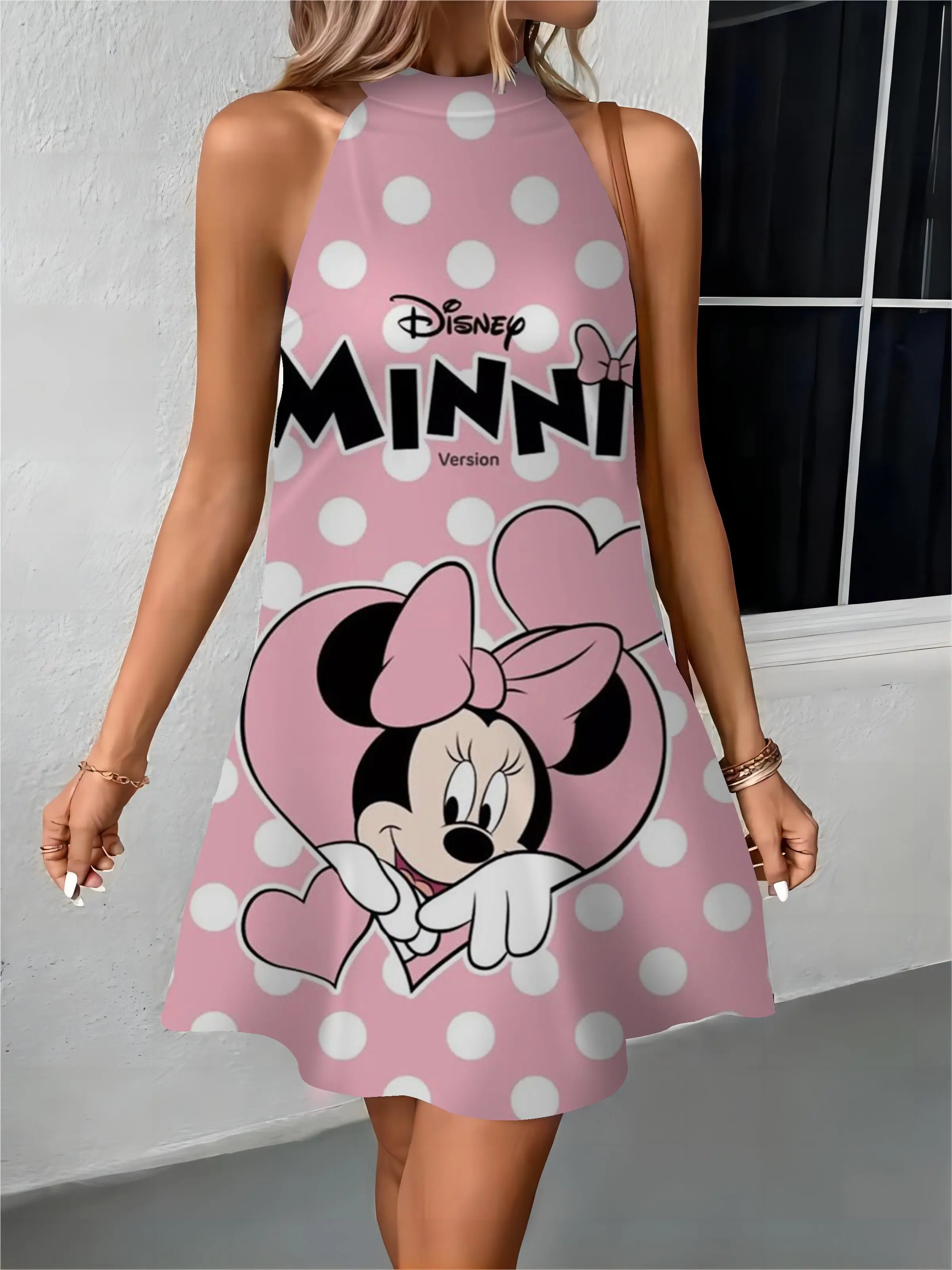 

Holiday Dresses Mickey New Dress Disney Minnie Mouse Bow Knot Apron Off Shoulder Womens Fashion Summer 2024 Elegant Women Party