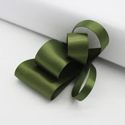 Moss Green Color Grosgrain Satin Ribbon For Gift Packing Christmas Party Decoration Handmade DIY 5 yards/lot