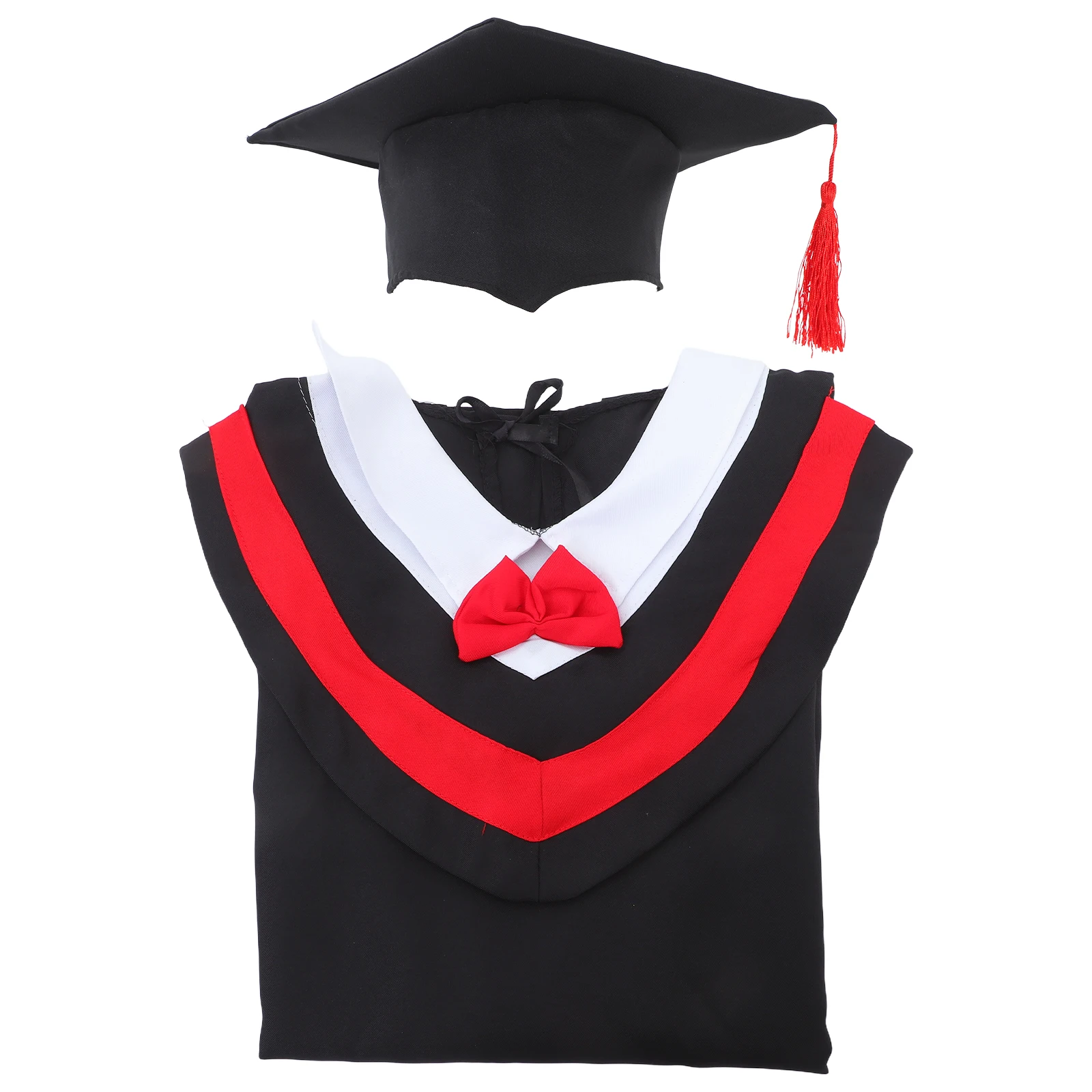 

1pc Kids Graduation Gown Hat Tassel Doctor Cap Childrens Bachelor Clothes Comfortable Breathable School Kids Costume Role Props
