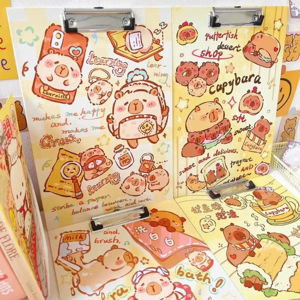 Kawaii Capibara A4 File Holder Cartoon Letter Print File Folder INS Style Test Paper Folder