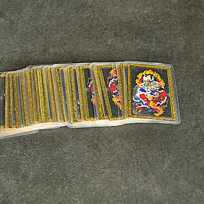 Color Painted Zhaxi Lhamo Brass Card Plastic Sealed Metal Collectible