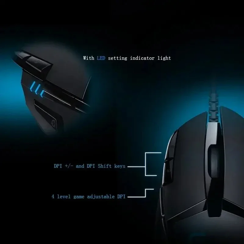 لوجيتك G402 ماوس ألعاب USB سلكي مع ضوء تنفس 4000 ديسيبل متوحد الخواص لألعاب الماوس ماوس ألعاب تنافسي لوجيتك