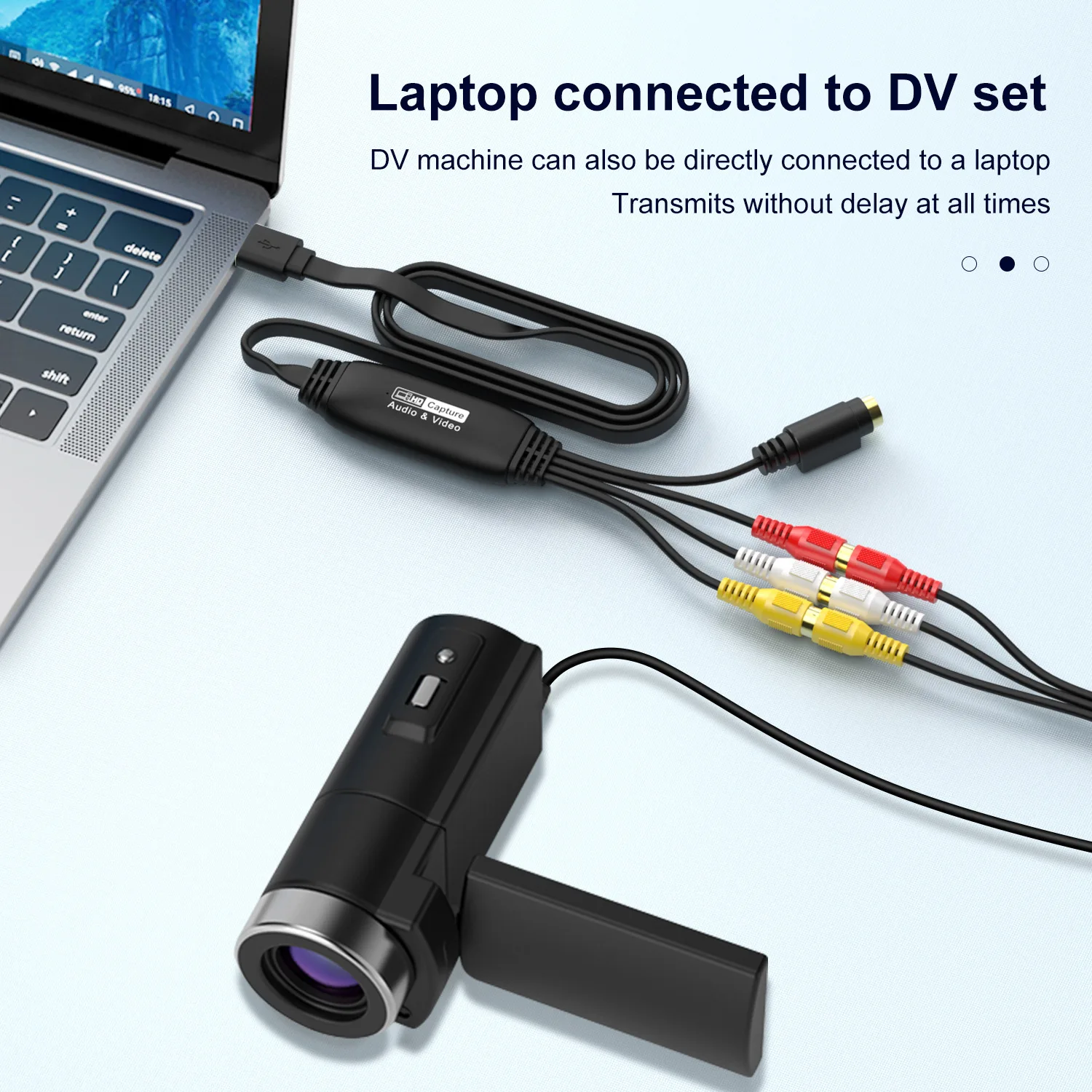 Tarjeta Capturadora de Video y Audio RCA AV a USB MS2107, Grabador CVBS S-Video 1080P/30Hz VHS TV DVD VCR DV Set Top Box para Mac PC