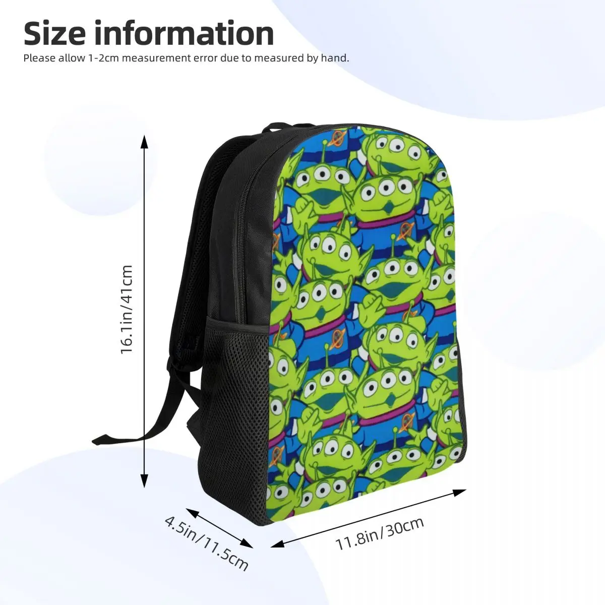 Mochilas de Toy Story de Aliens verdes personalizadas para hombres y mujeres, resistente al agua, bolsa escolar universitaria, mochilas estampadas