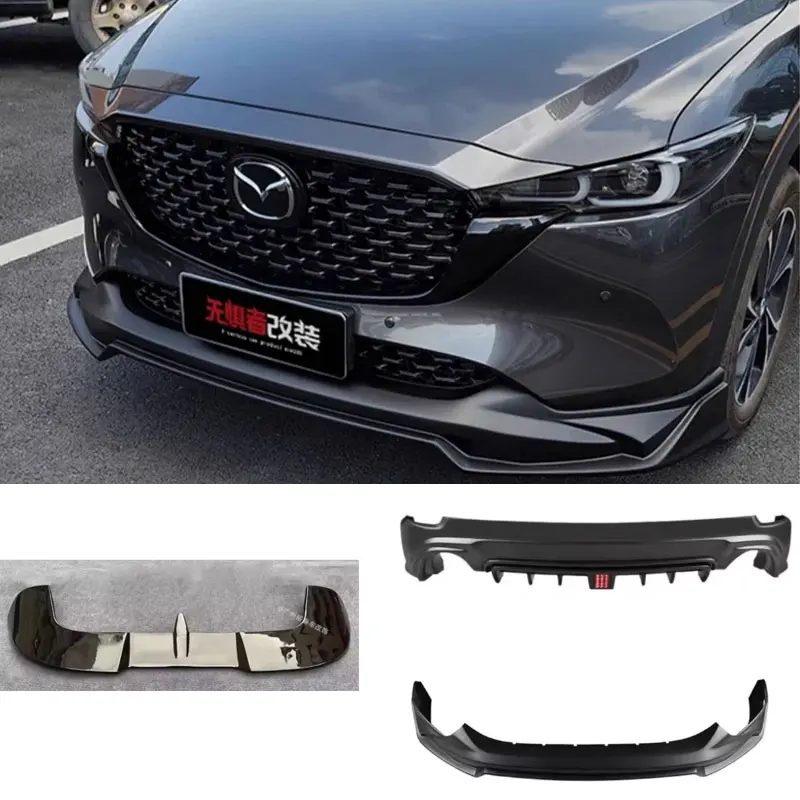 

Матовый черный обвес из АБС-пластика для MAZDA CX-5 CX5 2022 2023 2024, передний бампер автомобиля, задний диффузор, спойлер, боковая юбка, насадки на выхлопную систему